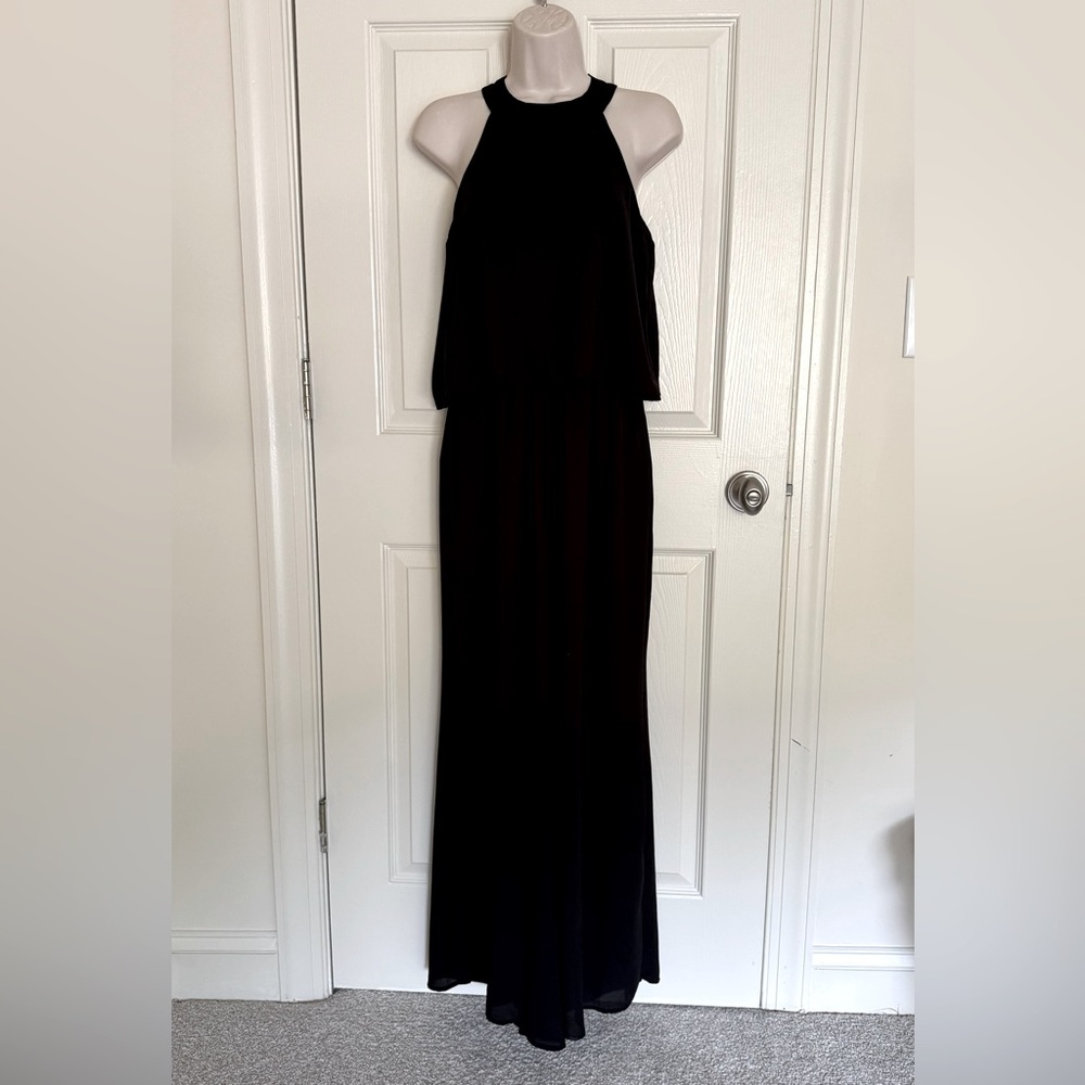 SAWYER Black Wide Leg Halter Neck Jumpsuit Sz S